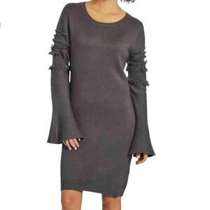 Evereve Stitches & Stripes Gray Knit Dress